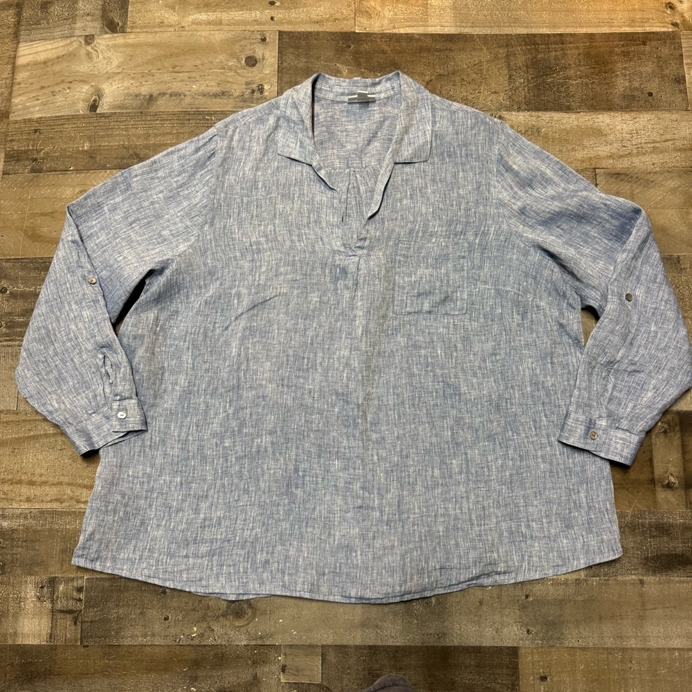 J. Jill Love Linen Popover Top Sz 2x - Picture 5 of 11